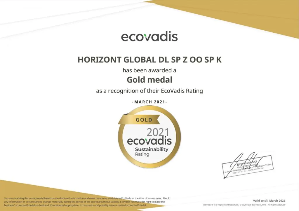 EcoVadis Procleaner certyfikat